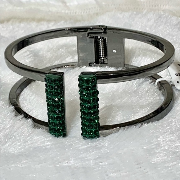 NWT Alfani hematite tone colored pave double row cuff bracelet 💍💎💕 - Picture 7 of 7